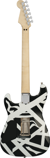 Back of body of EVH EVH Striped Series Shapes Maple White and Black.