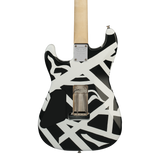 Back of body of EVH EVH Striped Series Shapes Maple White and Black.