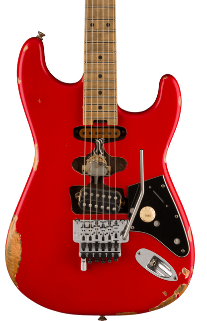 Front of EVH FRANKIE RELIC RED.