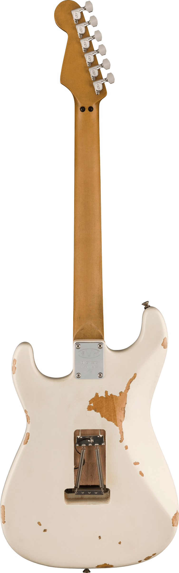 Back of EVH FRANKIE RELIC WHITE.