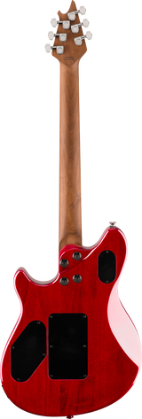 Back of EVH Wolfgang WG Standard QM Baked Maple Fingerboard Wine Red.