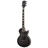 Full frontal of Epiphone Prophecy Les Paul Baritone Obsidian Storm Satin.