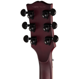 Back of headstock of Epiphone Prophecy Les Paul Crimson Fog Satin.