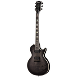 Full frontal of Epiphone Prophecy Les Paul Obsidian Storm Satin.