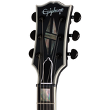 Headstock of Epiphone Prophecy SG Obsidian Storm Satin.