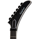 Headstock of Epiphone Prophecy Victory FR Obsidian Storm Satin.