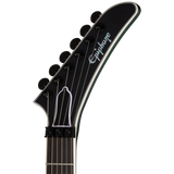 Headstock of Epiphone Prophecy Victory FR Aqua Smoke Satin.