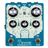 Top down of Earthquaker Devices Towers Soundscape Generator Stereo Reverberant Filter.