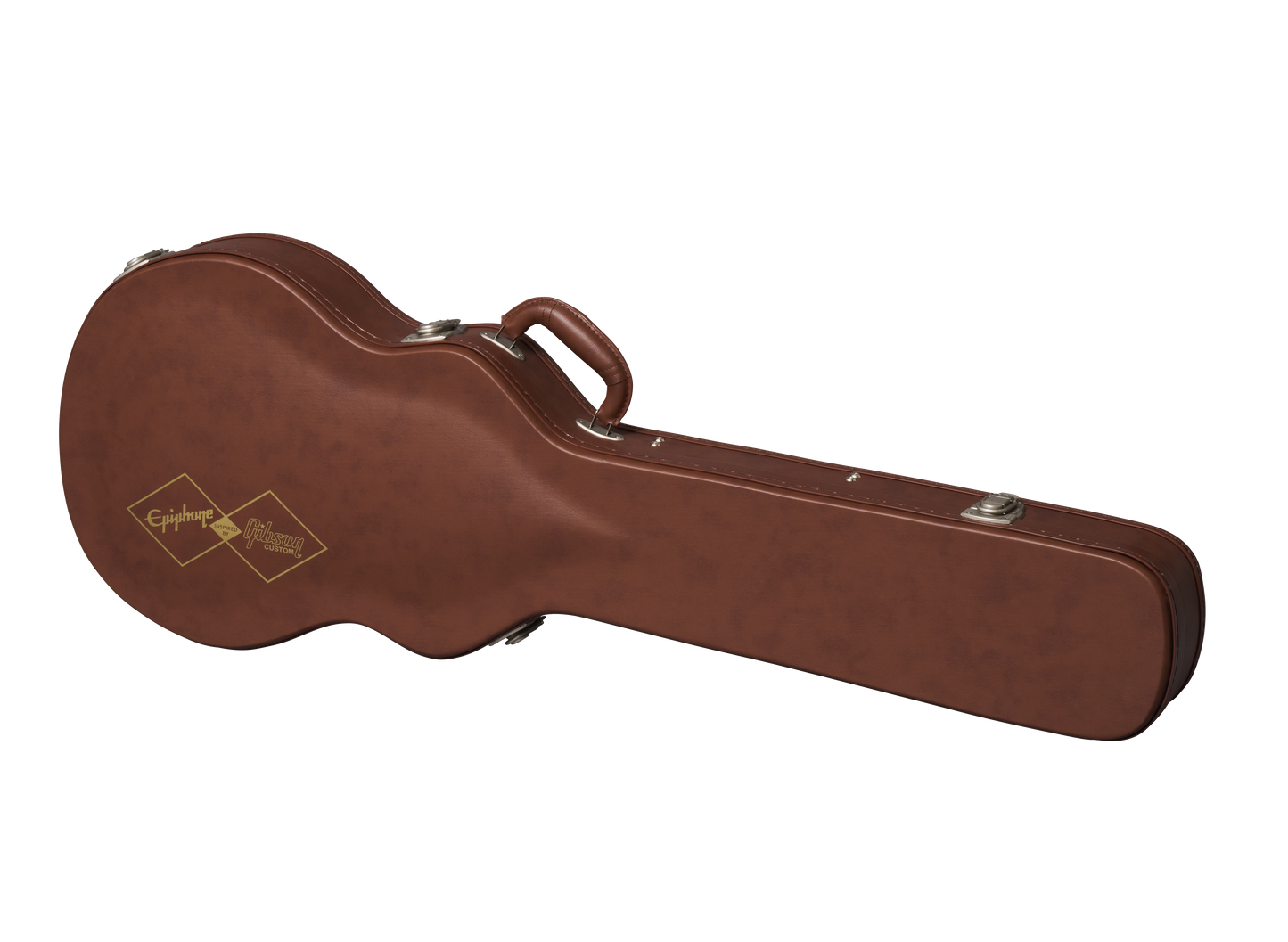 Side angle of Epiphone 1959 Les Paul Standard Factory Burst case.