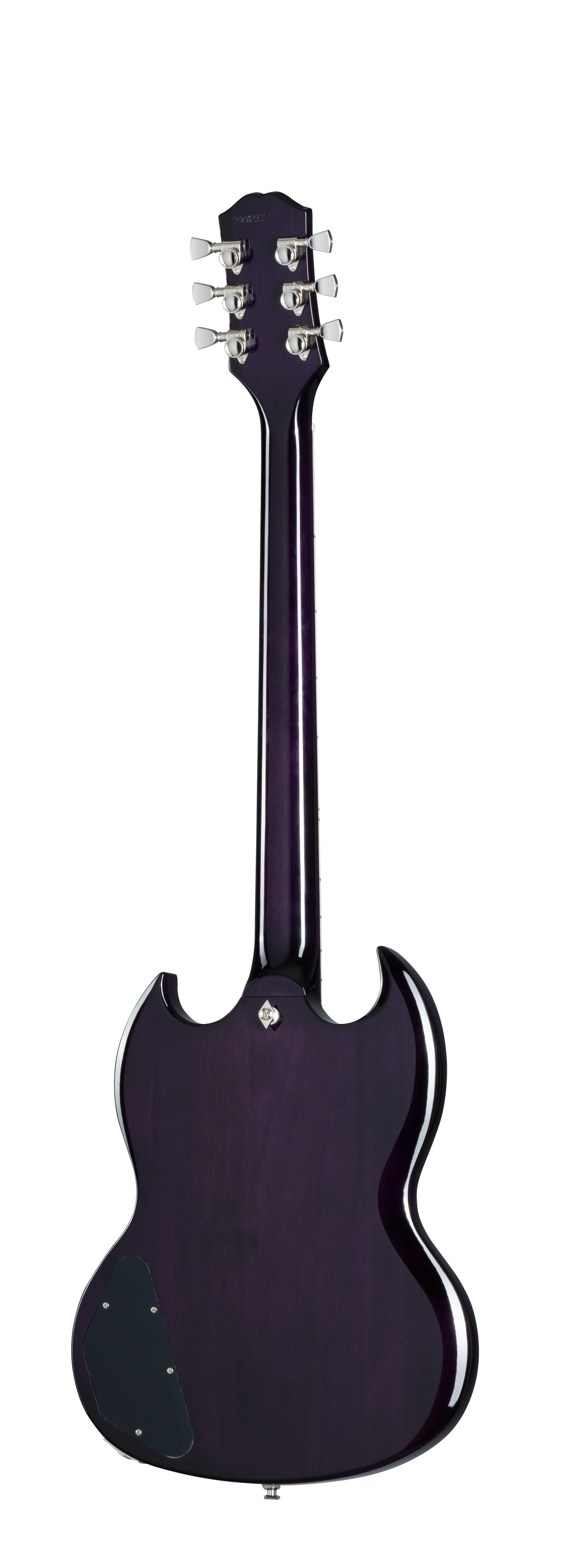 Back of Epiphone SG Modern Figured Purple Burst.