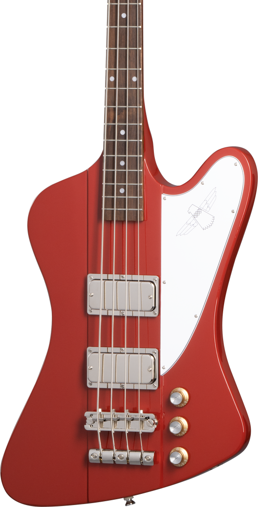 Front of Epiphone Thunderbird 64 Ember Red.