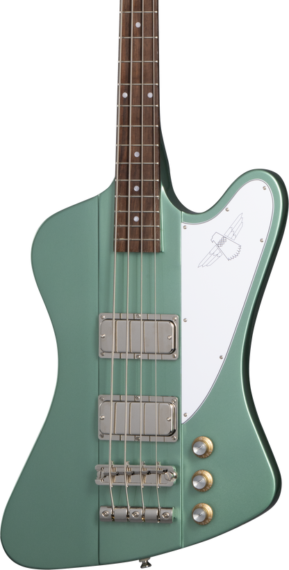 Front of Epiphone Thunderbird 64 Inverness Green.
