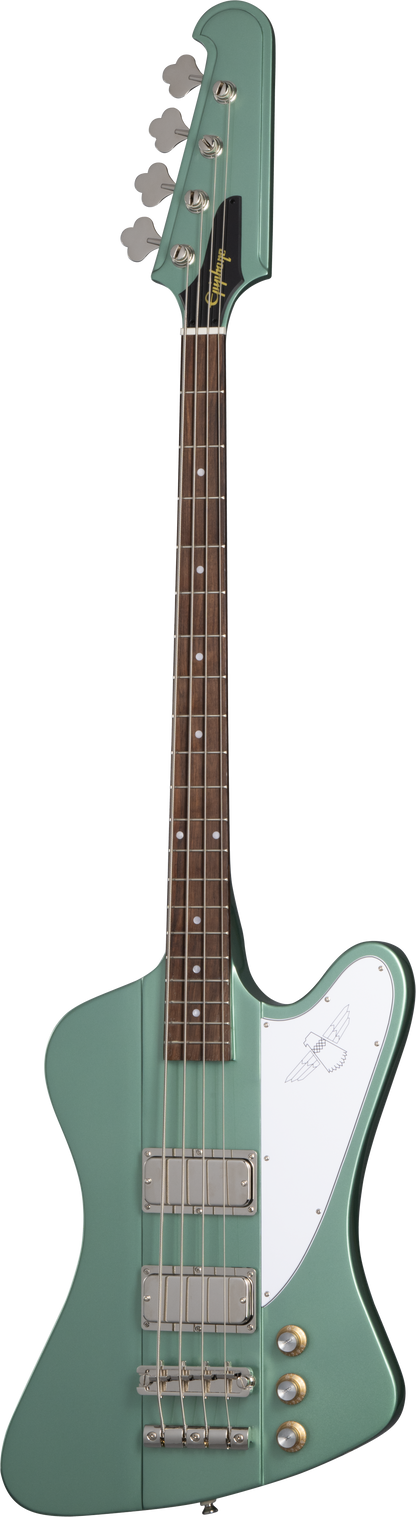 Full frontal of Epiphone Thunderbird 64 Inverness Green.