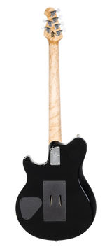 Back of Ernie Ball Music Man 30th Anniversary Axis Translucent Black Quilt.