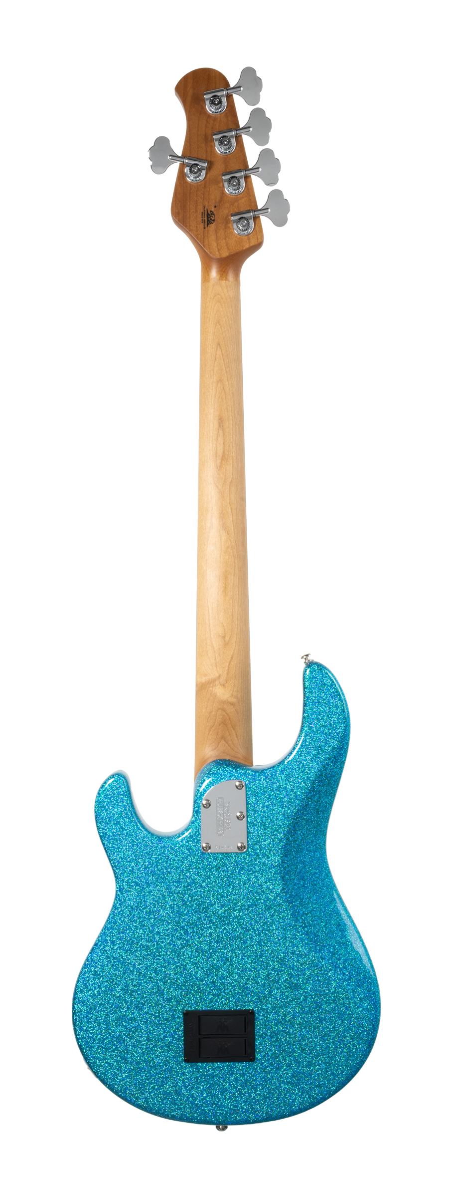 Back of Ernie Ball Music Man StingRay Special 5 HH Anomalous Green EB.