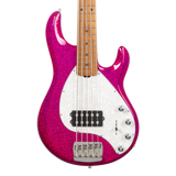 Front of Ernie Ball Music Man StingRay Special 5 Soda Pink Sparkle MP.