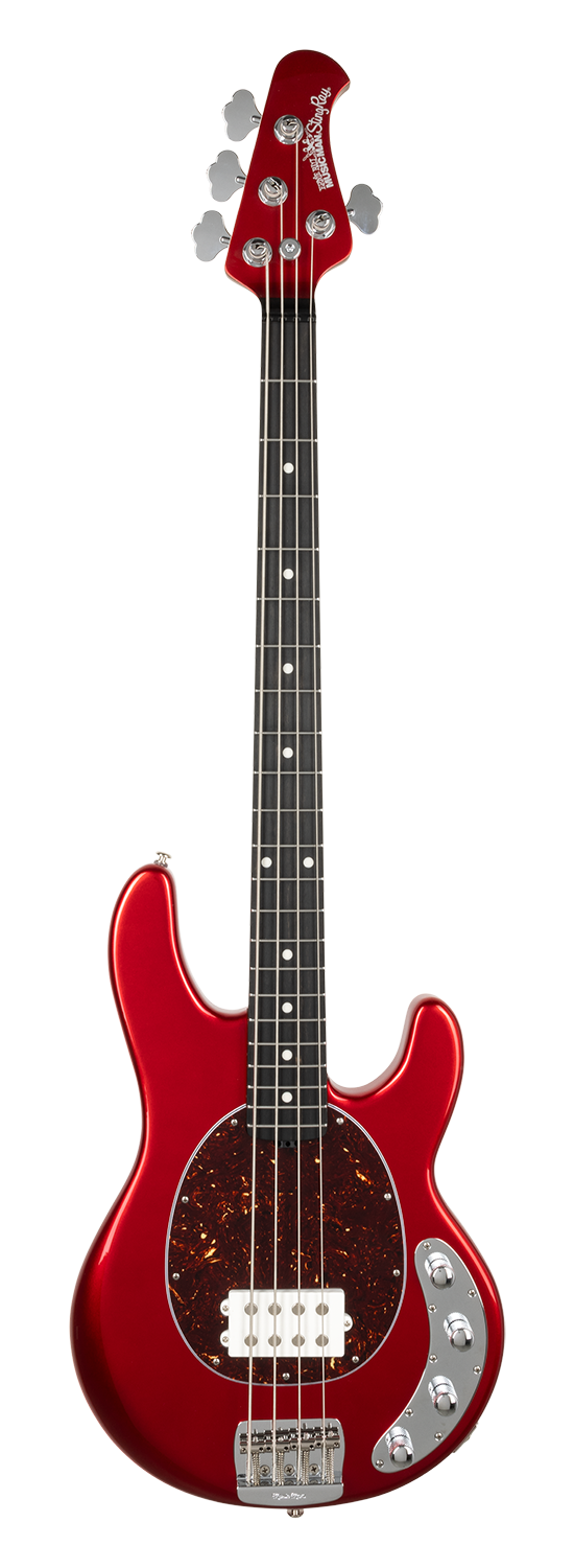 Full frontal of Ernie Ball Music Man StingRay Special Candyman Ebony Matching Headstock Shell PG.