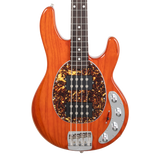 Front of Ernie Ball Music Man StingRay Special HH Translucent Orange RW.