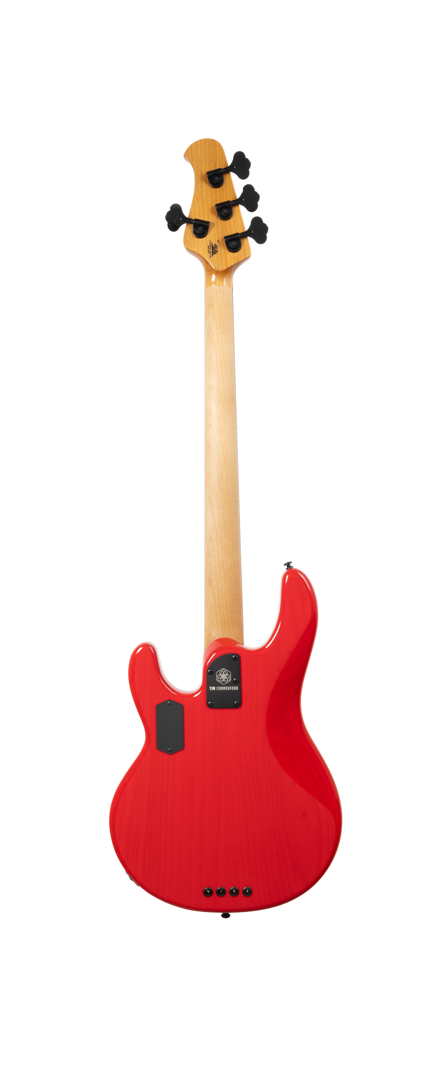 Back of Ernie Ball Tim Commerford Stingray Active Caliper Red.