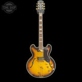 Full frontal of Used 2024 Epiphone Sheridan Sunburst TSS7736.