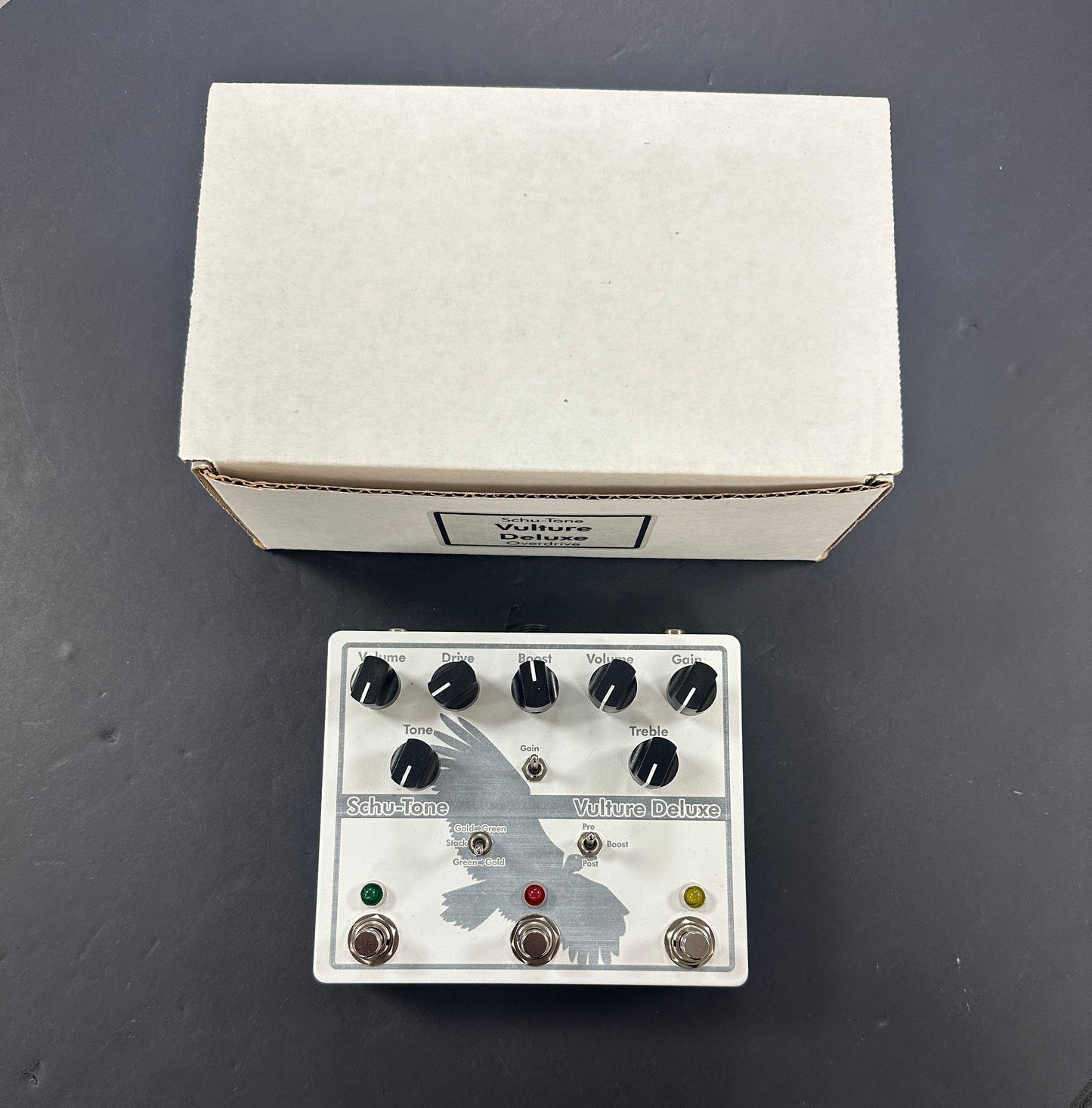 Top with box of Used Schu-Tone Vulture Deluxe Dual Overdrive / Boost w/box TSS5634