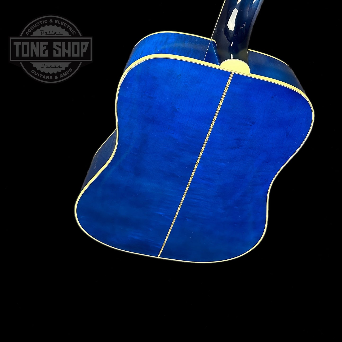 Back angle of Gibson Custom Shop M2M Dove Original Viper Blue.