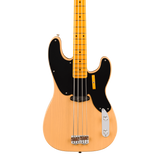 Front of Fender 75th Anniversary American Vintage II 1951 Precision Bass Maple Butterscotch Blonde.