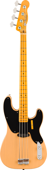 Full frontal of Fender 75th Anniversary American Vintage II 1951 Precision Bass Maple Butterscotch Blonde.