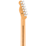 Back of headstock Fender 75th Anniversary Player II Baritone Telecaster Maple Lake Placid Blue.