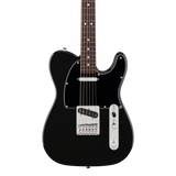 Front of Fender 75th Anniversary Player II Baritone Telecaster Rosewood Black.