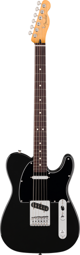 Full frontal of Fender 75th Anniversary Player II Baritone Telecaster Rosewood Black.