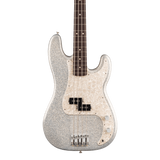 Front of Fender 75th Anniversary Player II Precision Bass Rosewood Diamond Dust Sparkle.