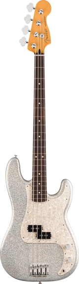 Full frontal of Fender 75th Anniversary Player II Precision Bass Rosewood Diamond Dust Sparkle.
