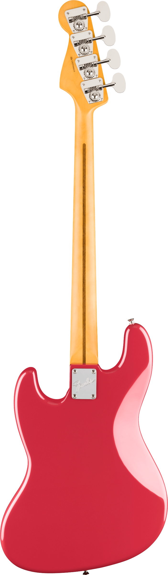Back of Fender American Professional Classic Jazz Bass Maple Faded Dakota Red.