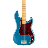 Front of Fender American Professional Classic Precision Bass Maple Faded Lake Placid Blue.