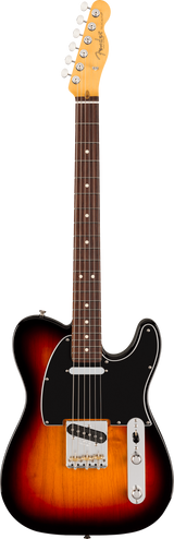 Full frontal of Fender American Professional Classic Telecaster Rosewood 3-Color Sunburst.