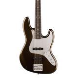 Front of Fender American Ultra II Jazz Bass Texas Tea Ebony.