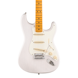 Front of Fender American Ultra Luxe '50s Stratocaster Maple White Blonde.