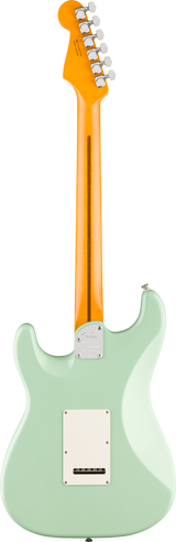 Back of Fender American Ultra Luxe '60s Stratocaster Rosewood Surf Green.