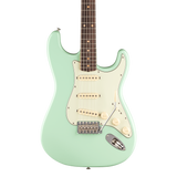 Front of Fender American Vintage II 1961 Stratocaster Rosewood Surf Green.