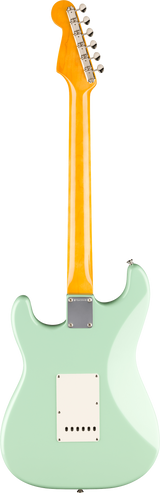 Back of Fender American Vintage II 1961 Stratocaster Rosewood Surf Green.