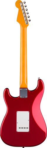 Back of Fender American Vintage II 1965 Stratocaster Round-Lam RW Candy Apple Red.
