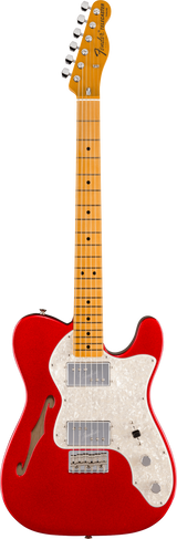 Full frontal of Fender American Vintage II 1972 Telecaster Thinline Maple Candy Apple Red.