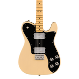 Front of Fender American Vintage II 1975 Telecaster Deluxe Maple Vintage Blonde.