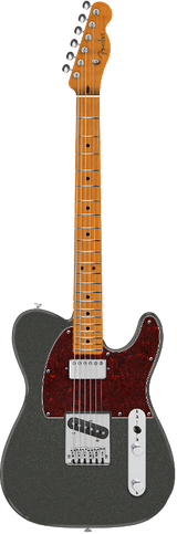 Full frontal of Fender FSR Limited Edition Player II Telecaster Roasted MP Charcoal Frost Metallic.