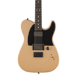 Front of Fender Jim Root Telecaster Ebony Shoreline Gold.