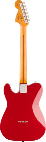 Back of Fender Limited Chris Shiflett Cleaver Telecaster Deluxe Dakota Red.