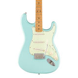 Front of Fender Limited Edition American Professional Classic Stratocaster Roasted Maple Daphne Blue.