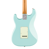 Back of body of Fender Limited Edition American Professional Classic Stratocaster Roasted Maple Daphne Blue.
