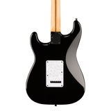 Back of body of Fender Limited Edition Player Fusion Stratocaster HSS Ebony Black.